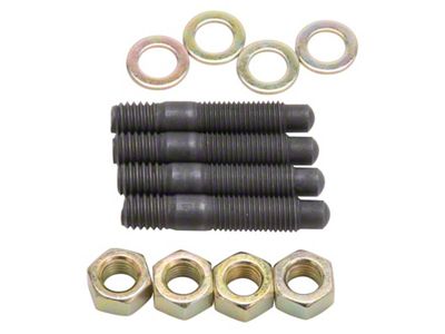 Edelbrock Carburetor Mounting Studs Bullet Nosed Black Oxide Gold Iridite - 8056