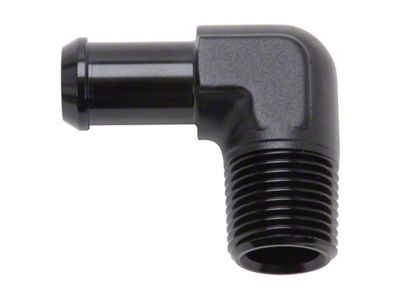 Edelbrock Hose End 90-Deg 1/2In NPT to 5/8In Barb Black - 8178