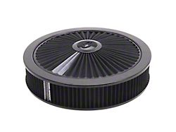 Edelbrock Pro-Flo 14-Inch Round Air Cleaner; Chrome; Black Filter 