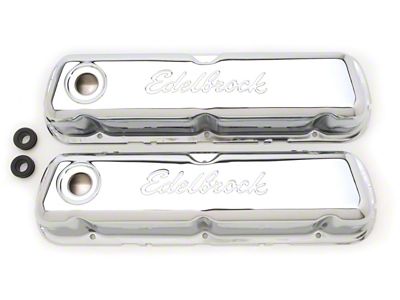 Edelbrock Valve Cover Signature Series Ford 260-289-302-351W CI V8 Chrome - 4460