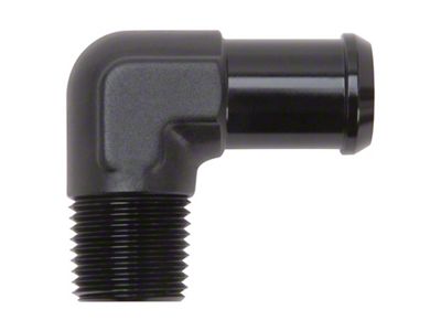 Edelbrock Hose End 90-Deg 1/2In NPT to 3/4In Barb Black - 8165