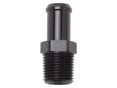 Edelbrock Hose End Straight 1/2In NPT to 5/8In Barb Black - 8159