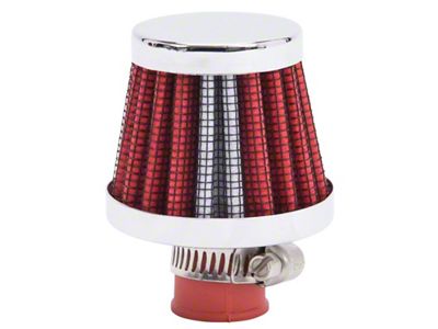 Edelbrock Valve Cover Breathers 9mm Inlet Red/Chrome - 43511
