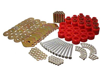 Energy Suspension Body Mount Set 1in Lift W/Hardware - Red - 2.4110R