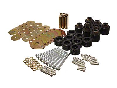 Energy Suspension Body Mount Set 1in Lift W/Hardware - Black - 2.4112G