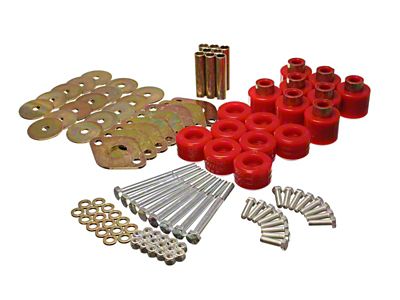 Energy Suspension Body Mount Set 1in Lift W/Hardware - Red - 2.4112R