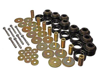 Energy Suspension Body Mount Set Inc. Hardware - Black - 5.4112G