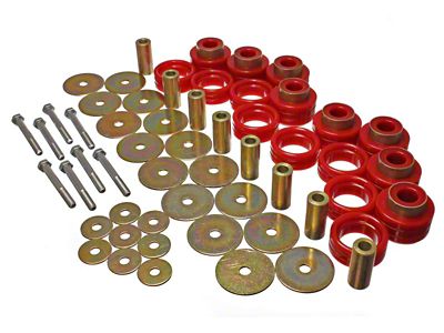 Energy Suspension Body Mount Set Inc. Hardware - Red - 5.4112R