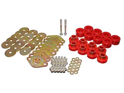 Energy Suspension Body Mount Set W/Hardware - Red - 2.4111R