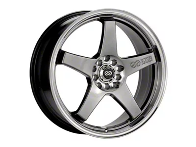 Enkei EV5 Hyper Black with Machined Lip Wheel; 17x7; 38mm Offset; 5x100/5x114.3mm Bolt Pattern; 72.60mm Hub Bore