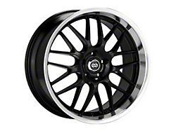 Enkei Lusso Black with Machined Lip Wheel; 18x9; 40mm Offset; 5x114.3mm Bolt Pattern; 72.60mm Hub Bore
