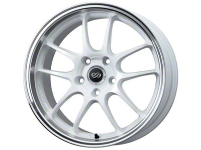 Enkei PF01 White Machined Wheel; 17x9; 48mm Offset; 5x114.3mm Bolt Pattern; 75mm Hub Bore