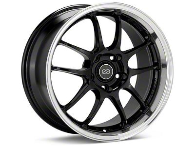 Enkei PF01 Black Machined Wheel; 17x9; 35mm Offset; 5x114.3mm Bolt Pattern; 75mm Hub Bore