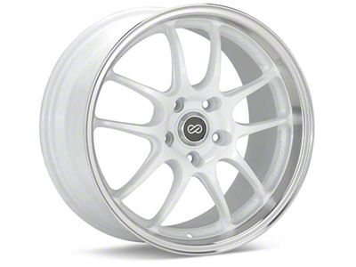 Enkei PF01 White Machined Wheel; 17x9; 35mm Offset; 5x114.3mm Bolt Pattern; 75mm Hub Bore