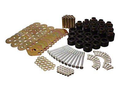 Energy Suspension Body Mount Set 1in Lift W/Hardware - Black - 2.4110G