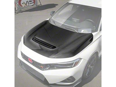 Extreme Online Store JDM Package Vented Hood; Carbon Fiber (23-26 Civic Type R)