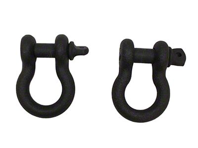Fishbone Offroad 3/4-Inch D-Ring Shackles; Black