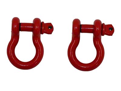 Fishbone Offroad 3/4-Inch D-Ring Shackles; Red