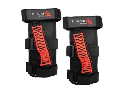 Fishbone Offroad Paracord Grab Handles w/Three Straps Red - FB55280