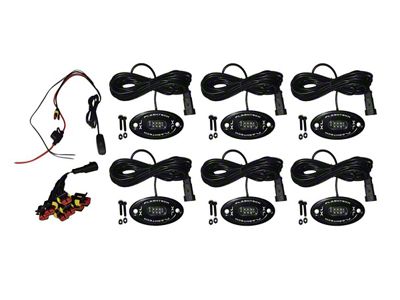 Flashtech XL White 24-LED Rock Light Kit; 6-Piece (Universal; Some Adaptation May Be Required)