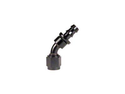 Fleece Performance Universal -6AN 45Deg to Hose Barb - Black - PL-45-06