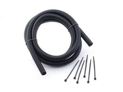Mr. Gasket Flex Wire Cover And Tie Kit; 1/2 in. x 6 ft.; Black; - 4510