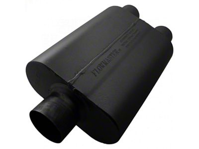Flowmaster 40 Series Center/Dual Out Oval Muffler; 3-Inch Inlet/2.50-Inch Outlet (Universal; Some Adaptation May Be Required)