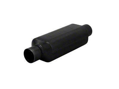 Flowmaster Super HP-2 12-Inch Center/Center Oval Muffler; 2.25-Inch Inlet/2.25-Inch Outlet; 409 Stainless (Universal; Some Adaptation May Be Required)