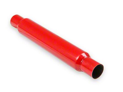 Flowtech Red Hots Glasspack Muffler; 2.50-Inch Inlet/2.50-Inch Outlet (Universal; Some Adaptation May Be Required)