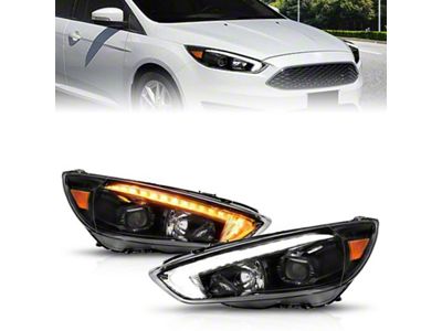 Anzo USA 15-18 Ford Focus Projector Headlights - w/ Light Bar - 121564