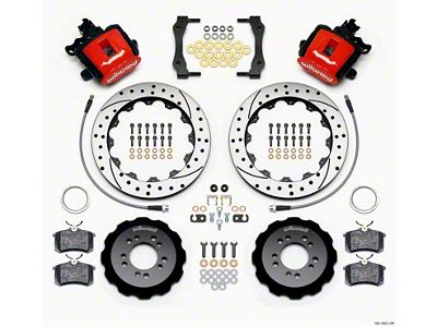 Wilwood Combination Parking Brake Rear Kit 12.88in Drilled Red 2013-Up Focus - 140-13031-DR