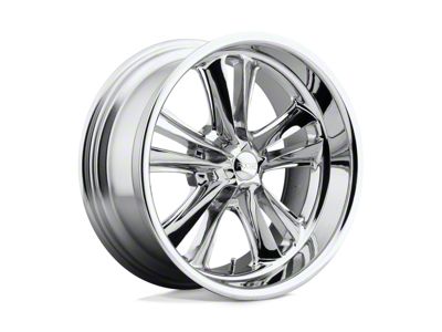 Foose Knuckle Chrome Wheel; 17x8; 1mm Offset; 5x120.65mm Bolt Pattern; 72.56mm Hub Bore