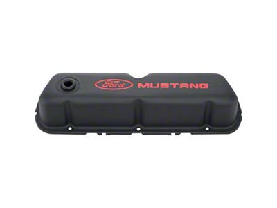 Ford Performance Mustang Logo Black Crinkle Valve Cover - 302-101
