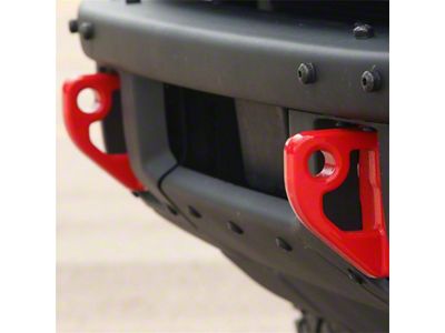 Ford Performance 2021+ Bronco Front Bumper Tow Hooks - Red - M-18954-BR