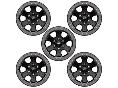 Ford Performance Badlands Beadlock Capable Carbonized Gray 5-Wheel Kit with TPMS Sensors; 17x8; 55mm Offset; 6x139.7mm Bolt Pattern; 93.10mm Hub Bore