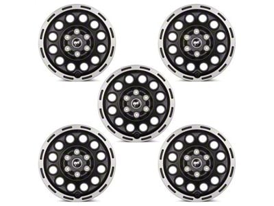 Ford Performance OE Matte Black Machined 5-Wheel Kit with TPMS Sensors; 17x8; 55mm Offset; 6x139.7mm Bolt Pattern; 93.10mm Hub Bore