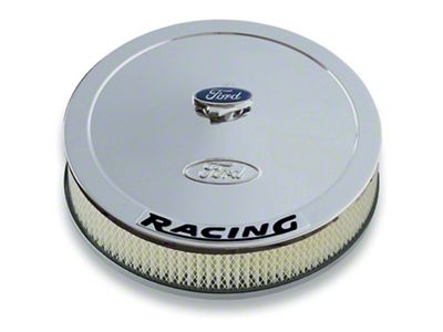 Ford Performance Racing Air Cleaner Kit - Chrome w/ Black Emblem - 302-351
