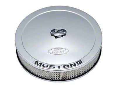 Ford Performance Racing Air Cleaner Kit - Chrome w/Mustang Emblem - 302-361