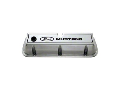 Ford Performance 289/302/351W Die-Cast Valve Covers - Polished w/Black - 302-030