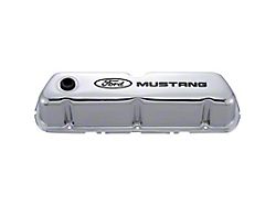 Ford Performance Racing Mustang Logo Stamped Steel Chrome Valve Covers - 302-100
