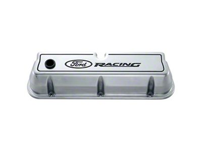Ford Performance Racing Logo Die-Cast Black Valve Covers Polished - 302-001
