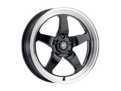 Forgestar D5 Drag Gloss Black Machined Wheel; Front Only; 18x5; -23mm Offset