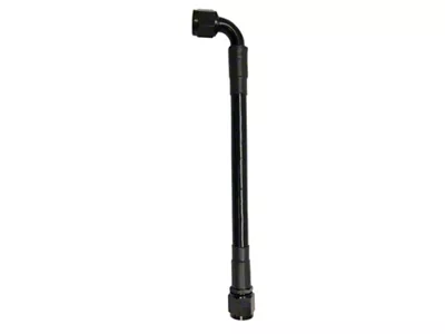 Fragola Performance Systems 6000 Series Straight X 90 Degree PTFE Hose Assembly with Extreme Black Aluminum Nut; -6AN; 20-Inches Long