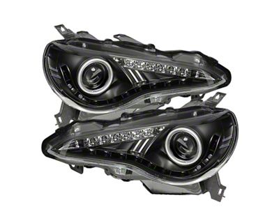 Spyder Auto Scion FRS 12-14 Projector Headlights DRL LED Black PRO-YD-SFRS12-BK - 5075413