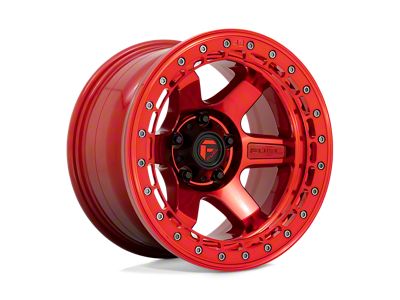 Fuel Wheels Block Beadlock Candy Red Wheel; 17x8.5; 0mm Offset; 6x139.7mm Bolt Pattern; 106.10mm Hub Bore