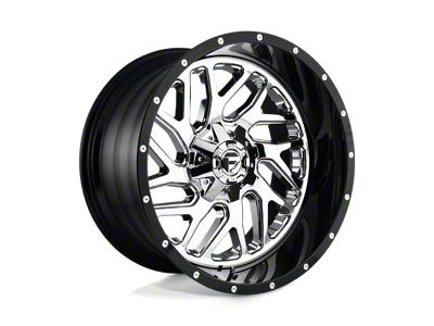 Fuel Wheels Triton Chrome with Gloss Black Lip Wheel; 22x10; -13mm Offset