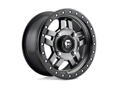 Fuel Wheels ANZA Matte Gunmetal Black Bead Ring Wheel; 15x7; 38mm Offset; 4x156mm Bolt Pattern; 132mm Hub Bore