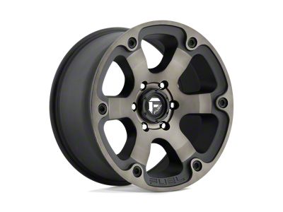 Fuel Wheels Beast Matte Black Machined with Dark Tint Wheel; 18x9; 1mm Offset; 6x139.7mm Bolt Pattern; 108mm Hub Bore