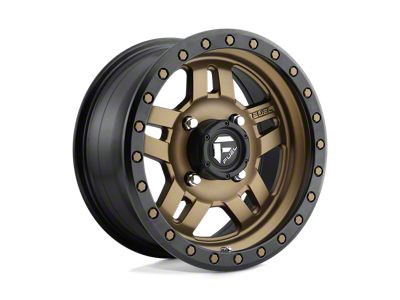Fuel Wheels Anza 4+3 Matte Bronze Black Bead Ring Wheel; 15x7; 13mm Offset; 4x156mm Bolt Pattern; 132mm Hub Bore