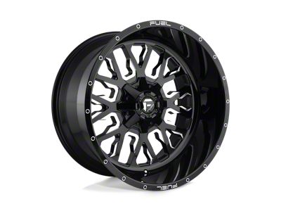 Fuel Wheels Stroke Gloss Black Milled Wheel; 17x9; -12mm Offset; 5x114.3/5x127mm Bolt Pattern; 78.10mm Hub Bore